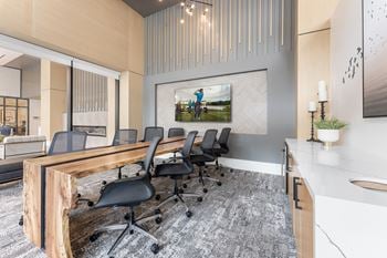 Business center with co-working spaces